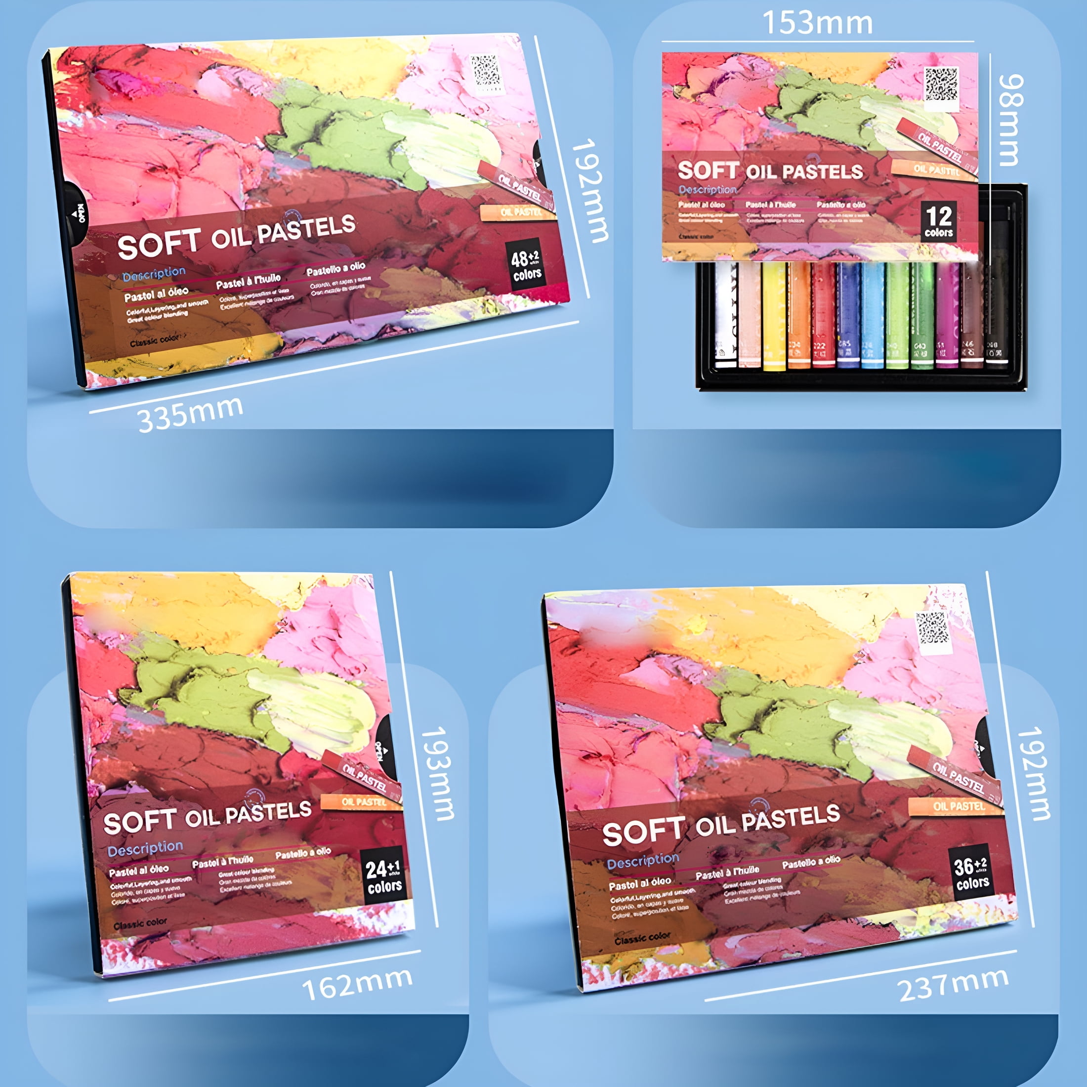 CCOCC 2026 New Soft Oil Pastels Set of 48 Colors,Non Toxic,Soft Texture Vibrant and Creamy Oil Crayons Pastels Art Supplies for Professional Artists Beginners Drawing.