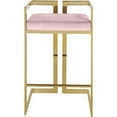 thumbnail image 3 of Home Square 2 Piece 27"H Velvet Counter Stool Set with Gold Metal Base in Pink, 3 of 4