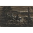 thumbnail image 2 of Alexandre-Gabriel Decamps 14x11 Gold Ornate Wood Frame and Double Matted Museum Art Print Titled - Three Arab Horsemen Crossing a River (C. 1835), 2 of 4