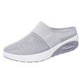 thumbnail image 4 of Rokment Womens Orthotic Air Cushion Chunky Walking Backless Sandals Comfort Breathable Mesh Closed Toe Platform Wedge Slip on Mules Non Slip Work Nursing Clogs Casual Shoes Grey Size 8, 4 of 5