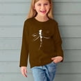 thumbnail image 5 of Girls Long Sleeve Tops Dragonfly Print Crew Neck Cotton T Shirts Casual Fall Spring Graphic Basic Tees for Kids (7 Years, Brown), 5 of 5