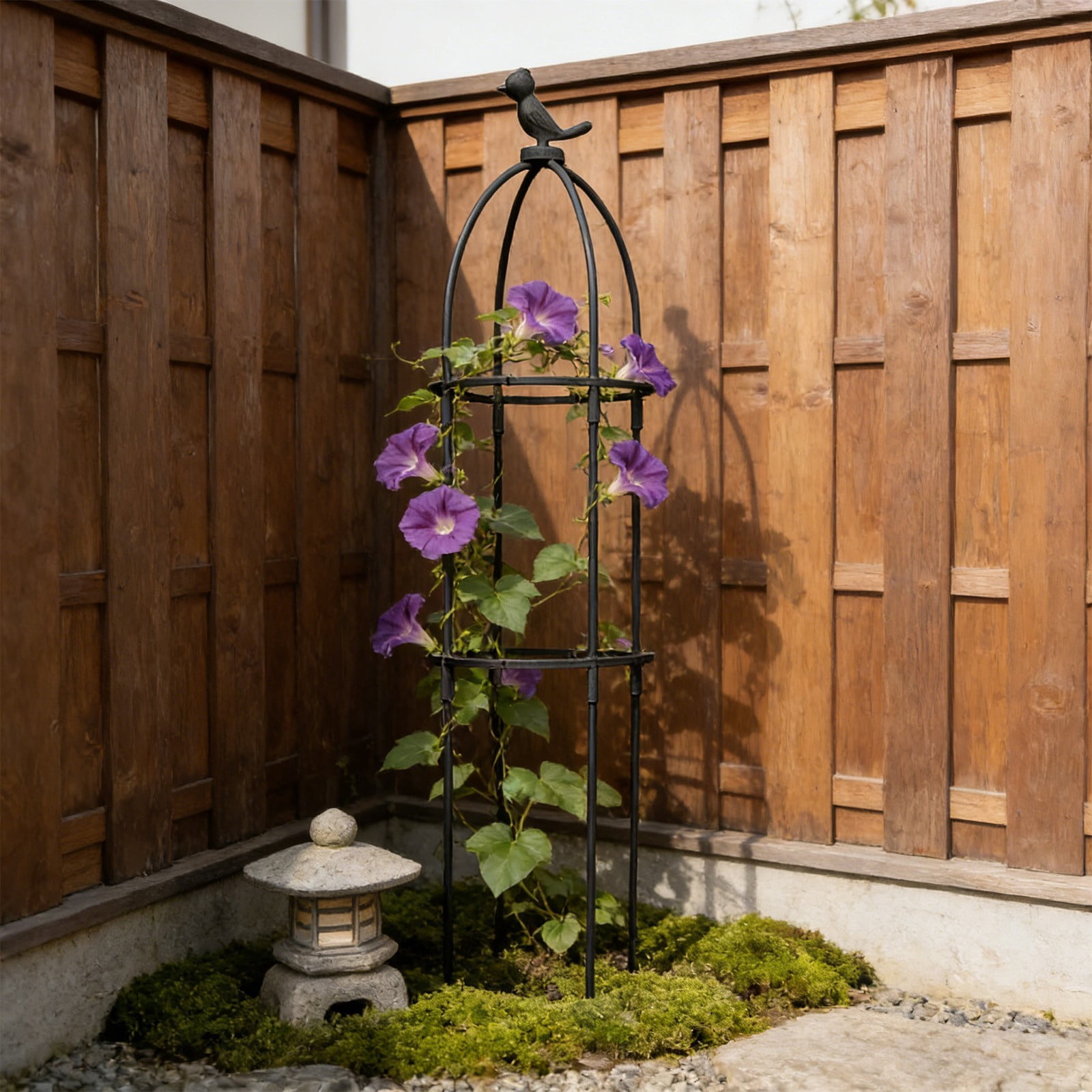 Garden Obelisk Trellis for Climbing Plants Outdoor ,37 Ft Rose Bush Round Trellis for Pots Rustproof Plant Flower Trellises for Clematis Vine Jasmine Support Outdoor Indoor
