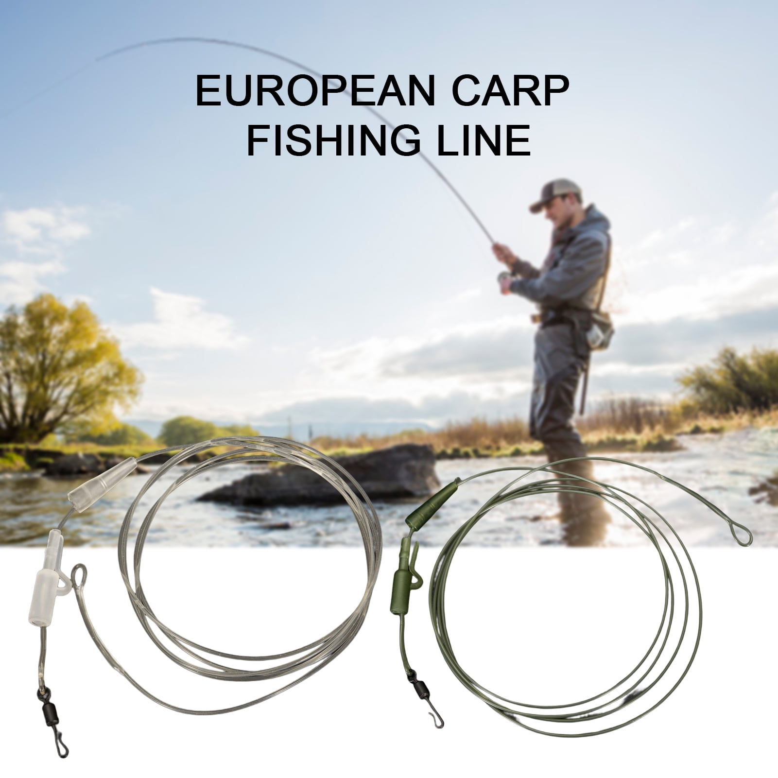 Dream Lifestyle 1m 45LB Carp Fishing Leader Abrasion-resistant High Tensile  Strength Portable Tough Lightweight Mainline Protection Transparent Strong  Fluorocarbon Leader Line Fishing Supplies 