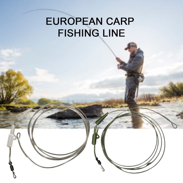 1 m 45 Lb Meneur de Pêche à la Carpe Résistant à l'Abrasion Haute Résistance à la Traction Portable Robuste Léger Protection de Ligne Principale Transparent Solide Meneur en Fluorocarbone Fournitures de Pêche