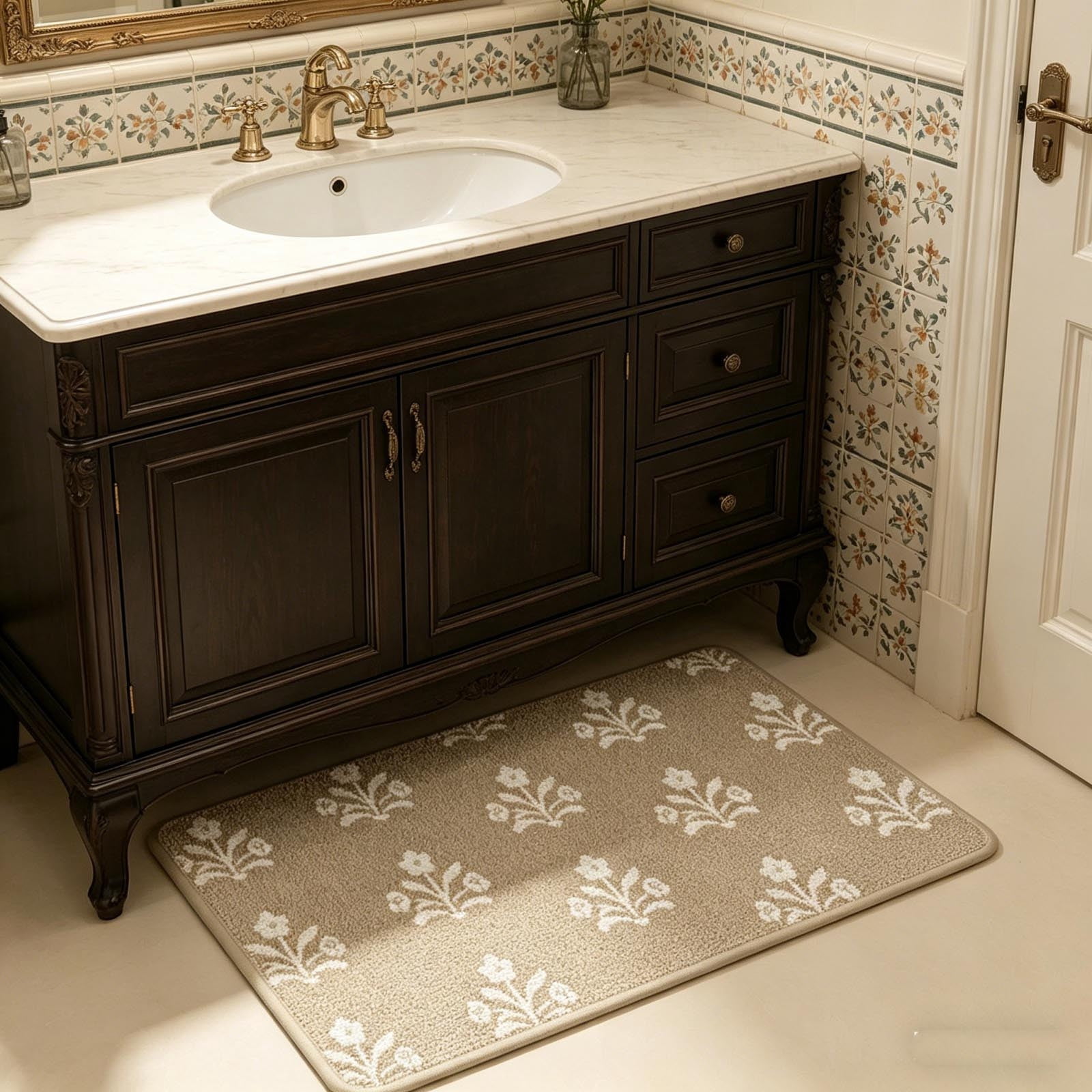 2026 New Patterned Floor Mat, Decorative Door Mat with Whimsical Floral Design, Durable Outdoor/Indoor Use, Scrapes Dirt from Shoes, Ideal for Entryways, 15.75" x 23.62"