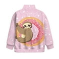 thumbnail image 5 of Uourmeti Doughnut Sloth Youth Girls Sports Sweatshirt Quarter Zip Up Pullover Athletic Top for Basketball Soccer Golf Gym Run Sportswear Size 13-14, 5 of 7