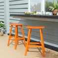 thumbnail image 2 of Costaelm Paradise 29" Poly Plastic Outdoor Patio Bar Stool (Set of 2), Orange, 2 of 7