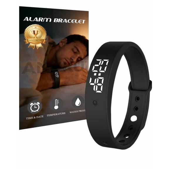 Vibrating Alarm Watch with Silent Wake Up for Heavy Sleepers, Waterproof Tracker Bracelet