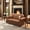 Brown, variant on GNIXUU Faux Leather Accent Chair with Ottoman, Mid-Century Modern Tufted Single Sofa with Rolled Arms & Nailhead Trim, Brown