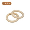 thumbnail image 3 of Unique Bargains 20Pack 65mm(2.6') Natural Wood Rings, 10mm Smooth Unfinished Wooden Circles, 3 of 7