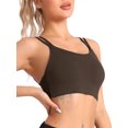 thumbnail image 4 of INSPIRE CHIC Women's Full-Coverage U Back Fitness Sports Bras Fixed Padded Cup Underwear L Brown, 4 of 4
