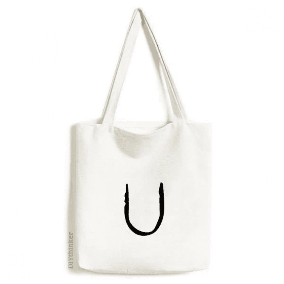 greek alphabet upsilon black tote canvas bag shopping satchel casual handbag