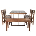 thumbnail image 3 of Miekor Furniture High-quality Acacia Wood Outdoor Table and Chair Set, Suitable for Patio, Balcony, Backyard W5UAAE, 3 of 9