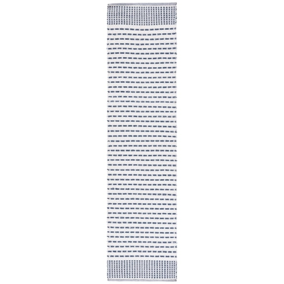 SAFAVIEH Montauk Nuala Abstract Dots Cotton Runner Rug, Navy/Ivory, 2'3" x 9'