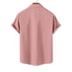 thumbnail image 4 of Mens Manga Corta Botón Abajo Camisas Cuello de Vuelta Color Sólido Casual Blusa, Moda Verano Poliéster, 4 of 9