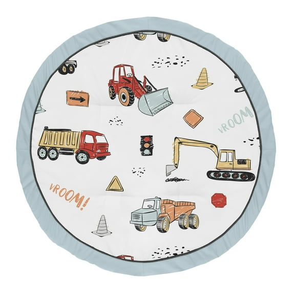 Sweet Jojo Designs Construction Truck Red Blue and Grey Baby Play Mat