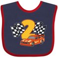 thumbnail image 3 of Inktastic Number Two Race Car Boys or Girls Baby Bib, 3 of 4