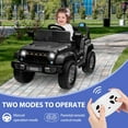 thumbnail image 2 of Lumiparty 12V Kids Ride On Truck Car, Battery Powered Electric Vehicles with Remote Control, Spring Suspensions, 3 Speeds, LED Lights, Music, MP3, Ride On Toy Car for Children Boys Girls, Black, 2 of 6