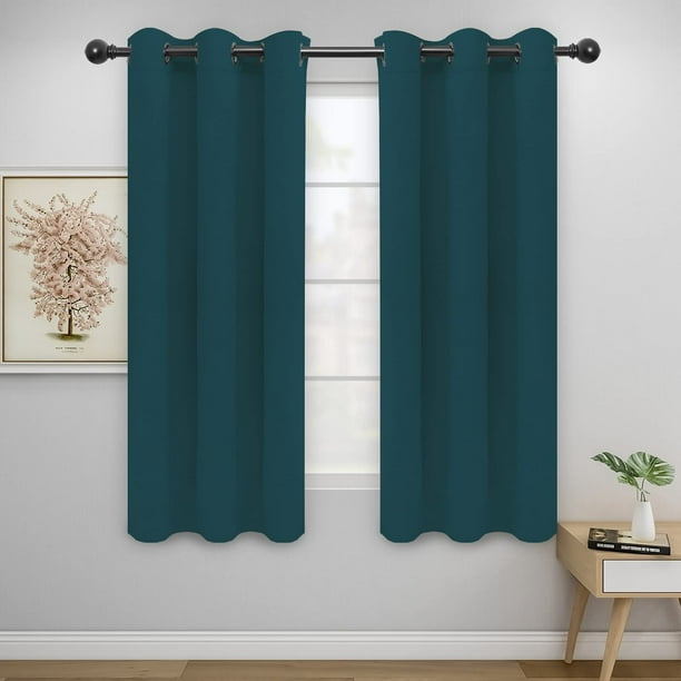 Cortina Easy-Going de 107 x 160 cm con aislamiento térmico, color azul pavo real