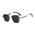 thumbnail image 3 of Gafas de sol cuadradas para hombre y mujer, modernas, para cumpleaños, citas, conducción, playa. Lente plateada y gris, 3 of 9