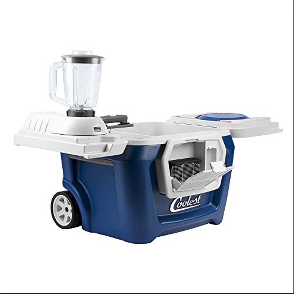 The Coolest Blue Cooler with High Performance Blender and Bluetooth