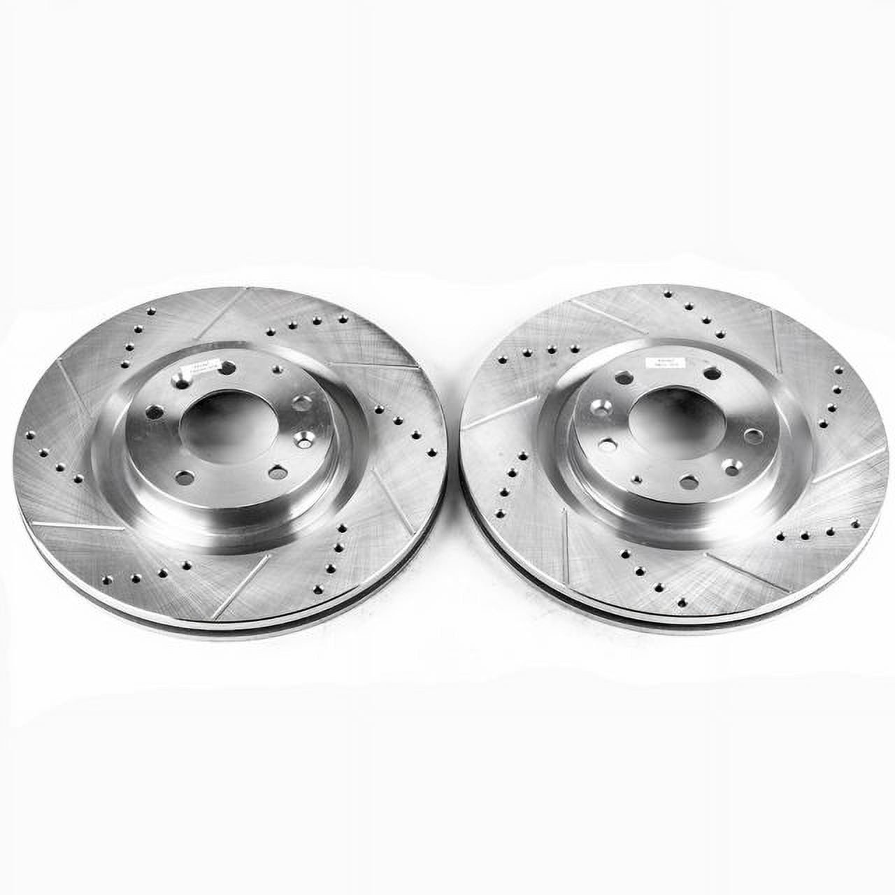 Power Stop Front Pair of Drilled and Slotted Brake Rotors JBR968XPR