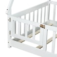 thumbnail image 4 of Noble House Misty Twin Teepee Floor Bed with Safety Fence and Door, Solid Rubber Wood Tent Bed, Kid's Room, White, 4 of 9