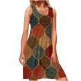 thumbnail image 2 of SMihono Robe d'Été Grande Taille pour Femmes 2023 Été Mode Bord de Mer Décontractée Imprimée Sans Manches à Col Rond, 2 of 6