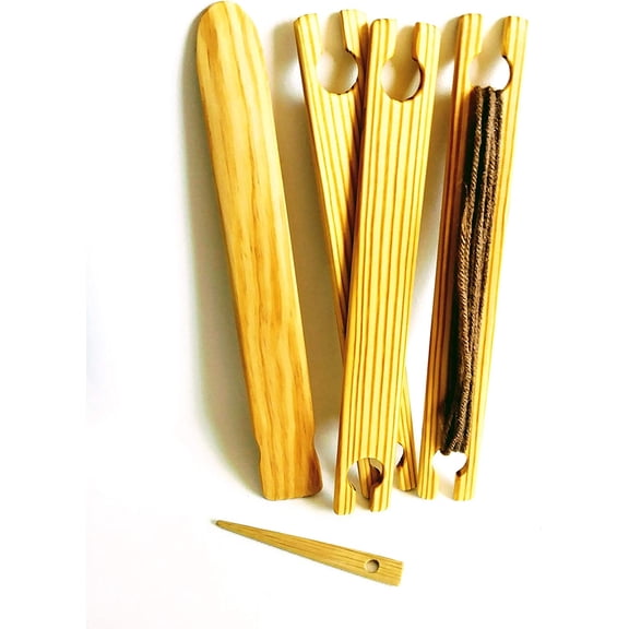 5 Piece 12 inch Weaving Shuttles, with up and Stick Needle