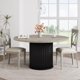 thumbnail image 3 of Qinaqin 47Inch Redondo cm de Profundidadining Mesa para 4-6 People Gris Sala con Robusto Anchoaveform Metálico Pedestal Base Industrial Círculo Kitchen de, 3 of 6