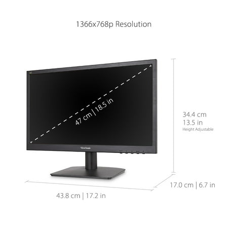 ViewSonic VA1903H 19-Inch WXGA 1366x768p 16:9 Widescreen Monitor with Enhanced View Comfort, Custom ViewModes and HDMI for Home and Office