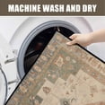 thumbnail image 4 of Washable Vintage Kitchen Mat 31"x20" Non Slip Soft Plush Low Profile Kitchen Rug, Distressed Medallion Oriental Style Sink Mat for Laundry Room Bedroom Office, 4 of 6