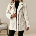 thumbnail image 2 of Enjoytime Fall Winter Fleece Jacket Women Notch Lapel Button Down Long Sleeve Coat Casual Warm Fuzzy Outerwear with Pocket, 2 of 7