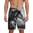 thumbnail image 2 of Rocae Running Horse for Men's Soft Sleep Pajama Shorts, Waistband and Pockets, 2 of 9