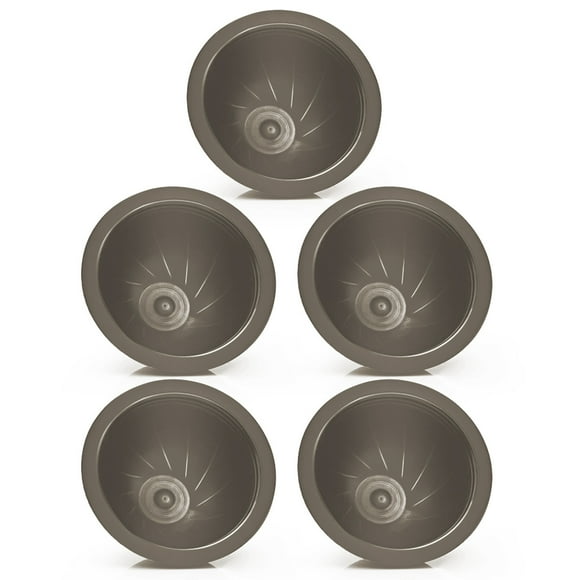 Flmtop 5Pcs/Set Disposable Refillable Coffee Filter Cup Capsule for Nespresso Vertuo
