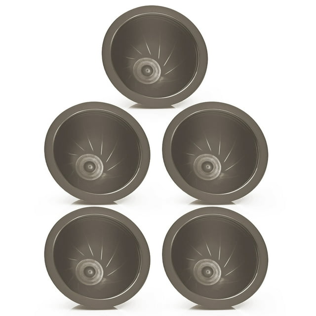 Flmtop Ensemble de 5 Pcs Filtre à Café Jetable Rechargeable Tasse Capsule pour Nespresso Vertuo