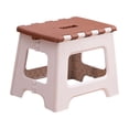 thumbnail image 2 of Roiihwy Collapsible Stool, Sturdy Kitchen Step Stool Foldable for Adults, Non Slip Lightweight Foot Stools for Bathroom Bedroom Camping, Brown, 2 of 6