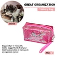 thumbnail image 3 of Sequin Print Monogram Makeup Bag Cartoon Cosmetics Toiletry Travel Organizer Bag, 3 of 5