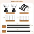 thumbnail image 2 of Knobelite 1 Pack 1-Inch Diameter Single Window Treatment Curtain Rod, Crystal Finial Home Curtain Rods,22-inch to 42-inch Adjustable(1.8-3.5ft), Black Single Drapery Rod, 2 of 5
