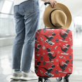 thumbnail image 2 of Red Cartoon Dinosaurs Skiing Pattern Luggage Cover Fashion Suitcase Cover Baggage Covers Fit 25-28 Inch Luggage (Go Travel), 2 of 5