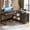 Black, variant on Fnova 59" Reversible L-Shaped Executive Desk with Drawers, Corner Desk with Shelves, Office Desk Writing Table Workstation for Home Office, Grey