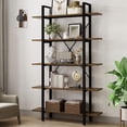thumbnail image 1 of 5 Tier Bookshelf -Yoleo Vintage Industrial Bookshelf, 5 Shelf Etagere Bookshelves and bookcases with Metal Frame & Wood, Home Office Storage Book Shelf Walnut Brown, 1 of 7