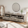 thumbnail image 5 of Mid-Century Modern TV Stand for 70-80 Inch TVs – Entertainment Center with Storage Drawer & Open Shelves, Wood Media Console Cabinet for Living Room/Bedroom, Rustic Gray, 1.78 Meters, Grey, 5 of 8