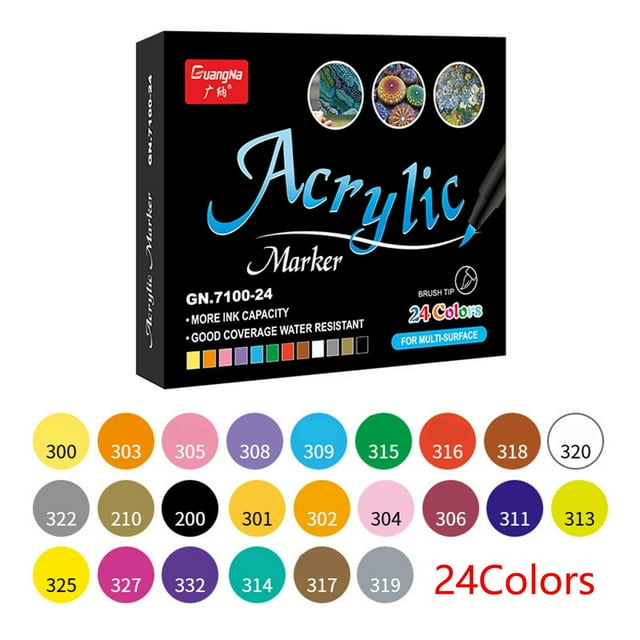 Juego de rotuladores de pintura acrílica BLESIY 24 colores