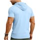 thumbnail image 4 of Pullover de Manga Corta para Hombres Casual Sólido de Moda con Capucha de Bolsillo Deportivo Camiseta Superior, 4 of 7