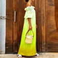 thumbnail image 5 of Women's Flowy Maxi Dress with Puff Sleeves and Shoulder Ruffle for Beach and Vacation Wear, 5 of 5