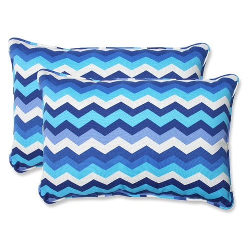 Pillow Perfect Outdoor Indoor Panama Wave Azure Over Sized Rectangular Throw Pillow Set Of 2 Walmart Com Walmart Com
