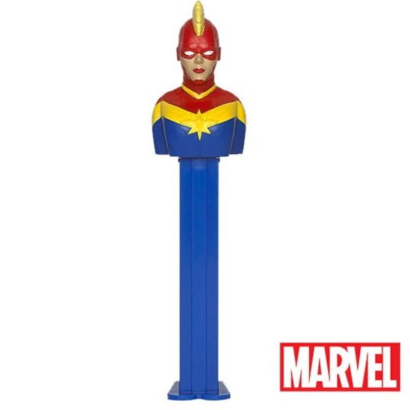 PEZ Candy Marvel Blister Pack Dispensers with 3 Candy Packs - Captain Marvel