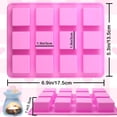 thumbnail image 2 of Wax Melts Molds Silicone，2 Pcs 12-Cavities Square Silicone Molds for Scented Soy Wax Melts,Candle Making,Baking Chocolate Truffles,Candy, Jelly,Ice Cube Tray, 2 of 7