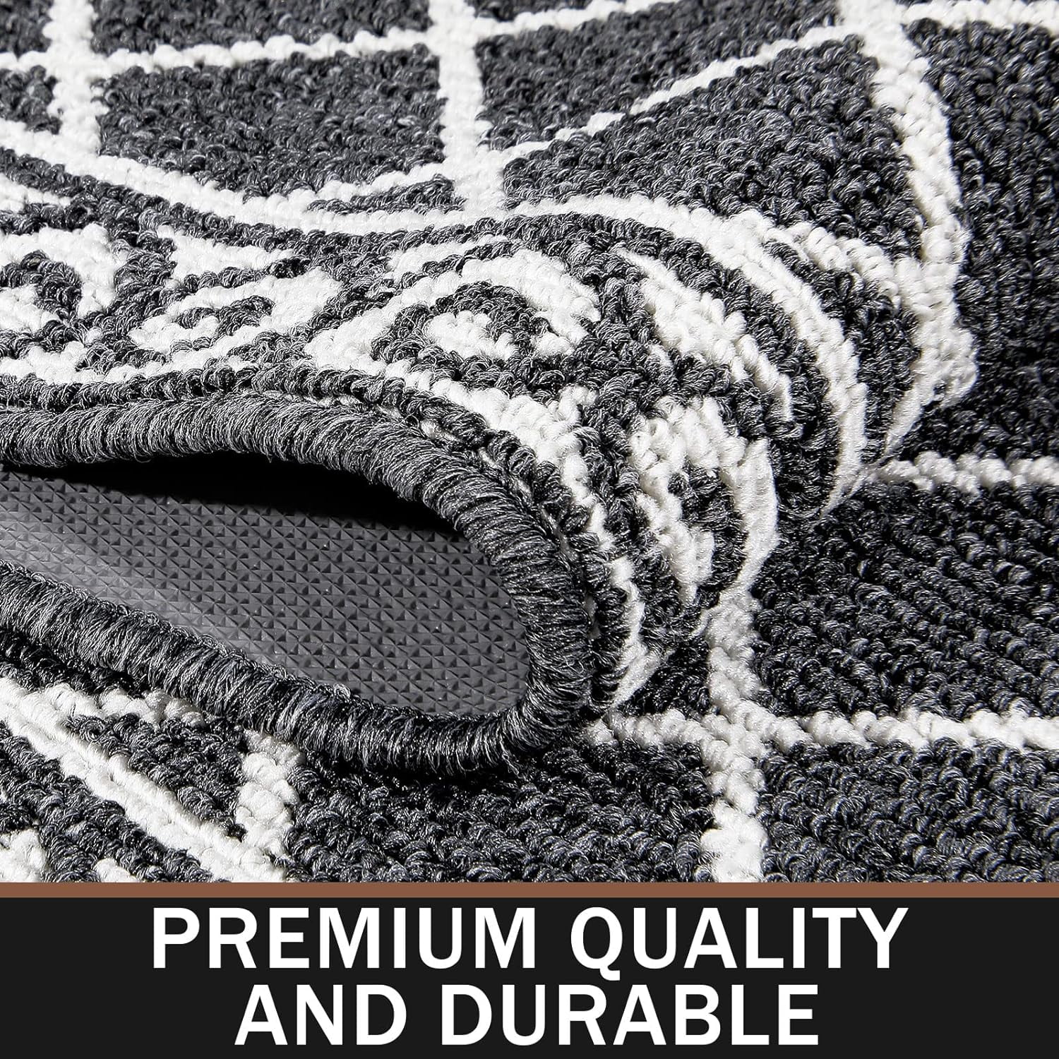 Yamaziot 2'x6' Hallway Runner Rug Washable Kitchen Floor Runners for Hallway, Non Skid Entryway Mat Low Profile Inside Doormat, Black